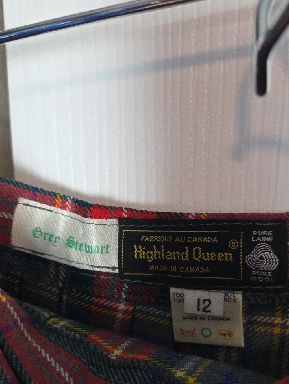 Plaid Kilt Grey Stewart Clan 28" Waist - Picture 2 of 3